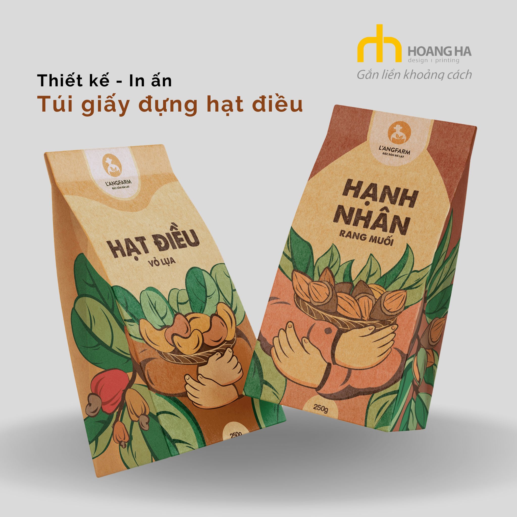 Túi giấy đựng hạt điều đẹp